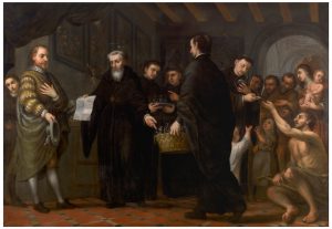 San Agustín repartiendo los bienes de los ricos entre los pobres. Museo del Prado